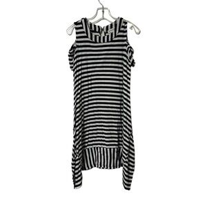 Monteau Girl Size 8 Black and White Stripe Dress